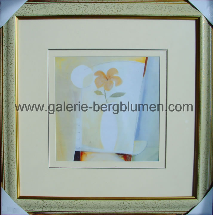 Kunstdruck - 
                                Vase mit Blume, Bild in hellen Pastellfarben - H/B 45cm/45cm