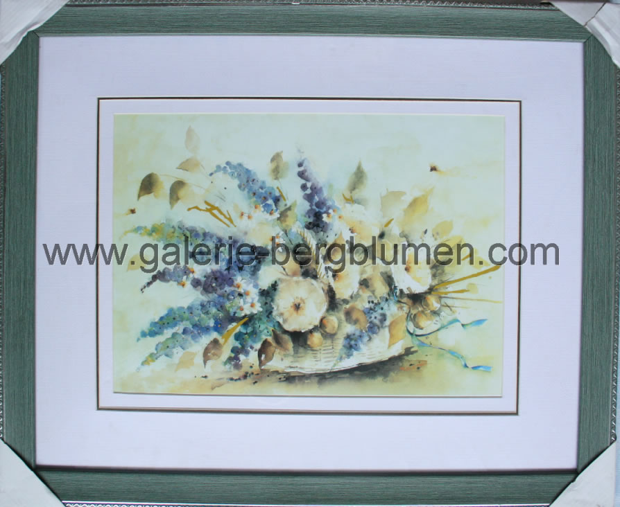 Kunstdruck - 
                                Schönes Blumengebinde, Bild in hellen Pastellfarben - H/B 45cm/55cm