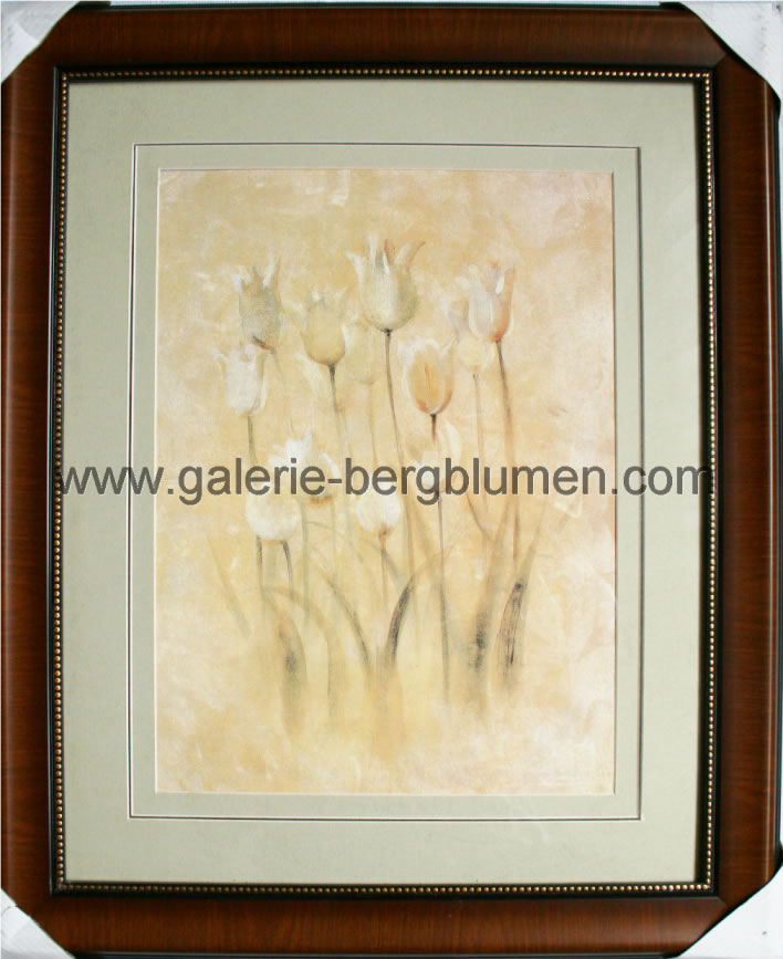 Kunstdruck - 
                                Weise Tulpen, Bild in Pastellfarben - H/B 58cm/48cm