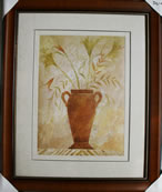 Kunstdruck - 
                            	Blumengesteck in roter Vase, Bild in Pastellfarben H/B 58cm/48cm
