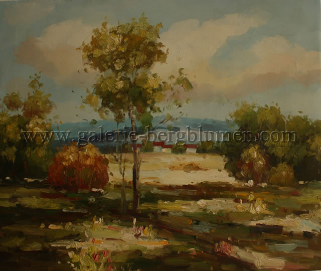 Gemälde - 
                                Landschaft mit Baumgruppen - H/B 50cm/60cm