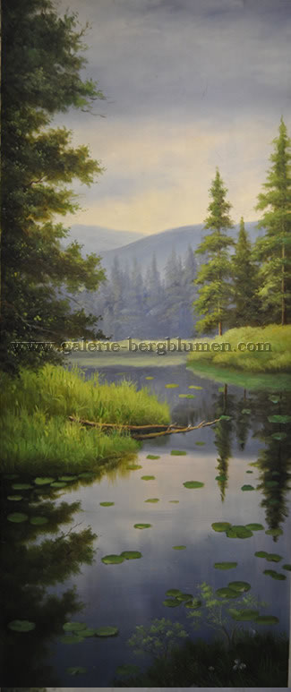 Gemälde - 
                                Waldsee in Somer -H/B 70cm/30cm