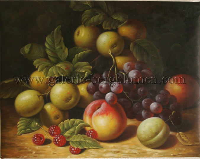 Gemälde - 
                                Allerei Obst auf eine Tischplatte - H/B 40cm/50cm