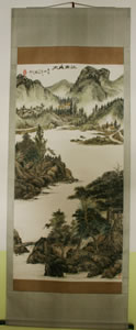 Chinesische Tuschemalerei - 
                            	Rollbild Chinesische Berglandschaft Nr. 1 - H/B ##cm/##cm