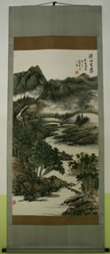 Chinesische Tuschemalerei - 
                            	Rollbild Pfingstrosen Nr. 2 - H/B ##cm/##cm